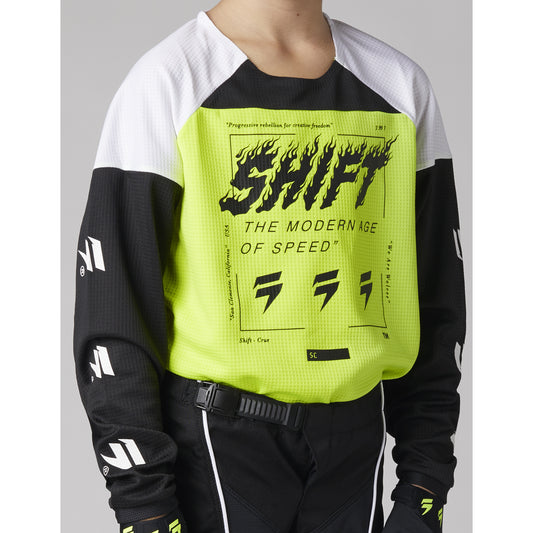 Youth White Label Flame Jersey Flo Yellow